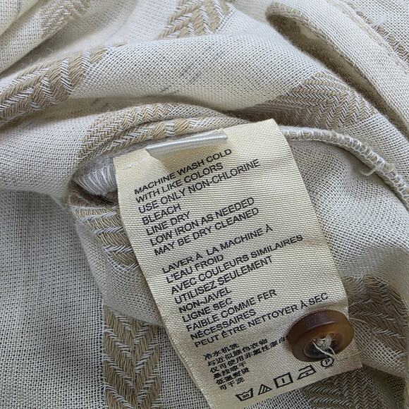 Anthropologie Dress Womens Small Beige Stripe Delphine Textured Tunic Boho Chic - Picture 16 of 16